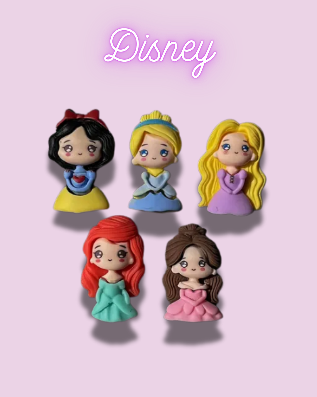 Lot de 5 Charms Princesses Disney – Personnalisez vos accessoires avec élégance